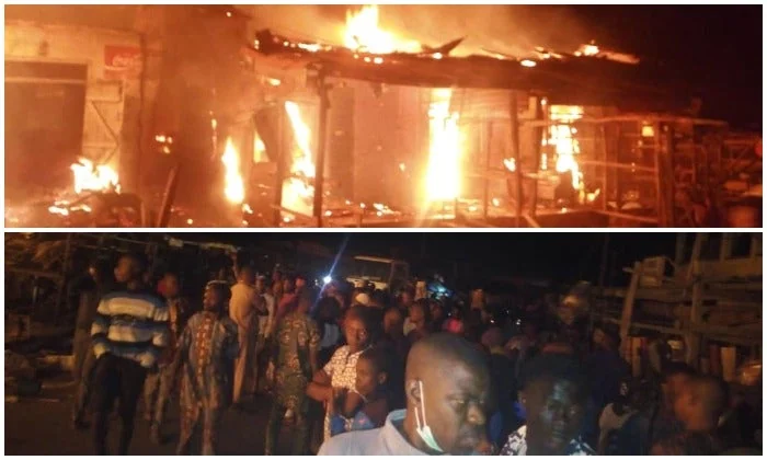 BREAKING: Mob sets fire station ablaze after fire guts market in Oyo
