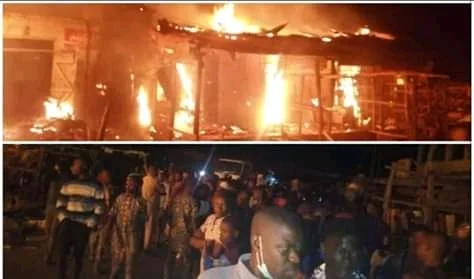 BREAKING: Atakumosa Central Market Has Been Gutted By Fire.